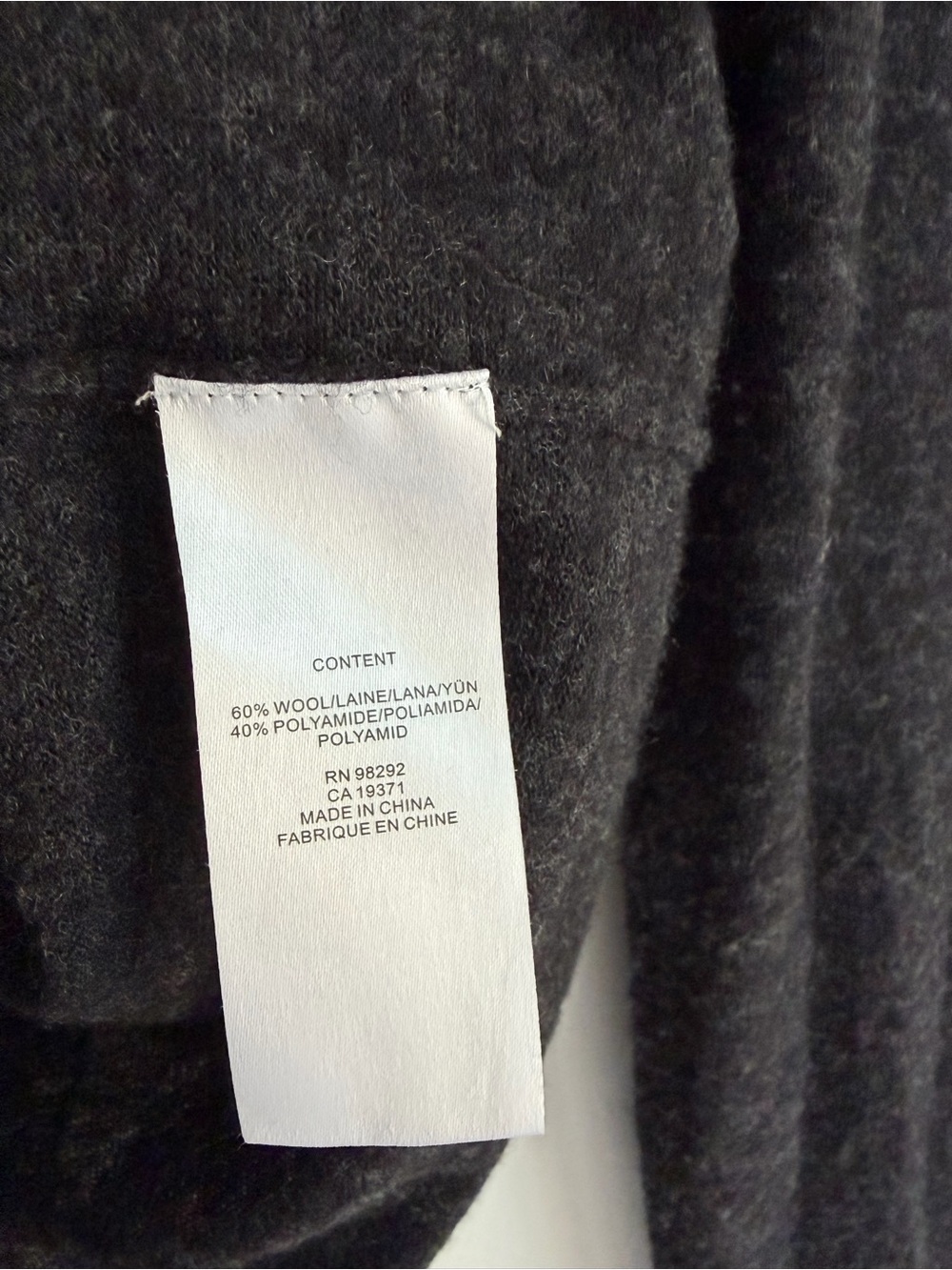 Tibi Charcoal Black Wool Blend Sweater Size L - Picture 5 of 5